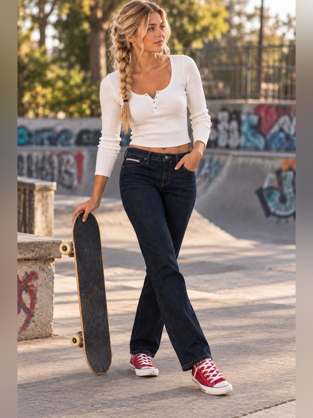 Vans Women’s 30x32 Dark Wash Straight Leg Jeans Y2K Skater Denim
